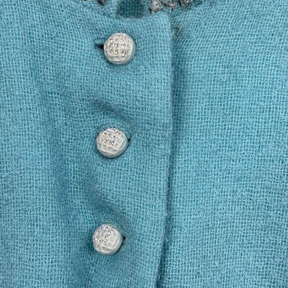 Georgia Bullock Turquoise Light Jacket Vintage 60s 1960s - Picture 4 of 6